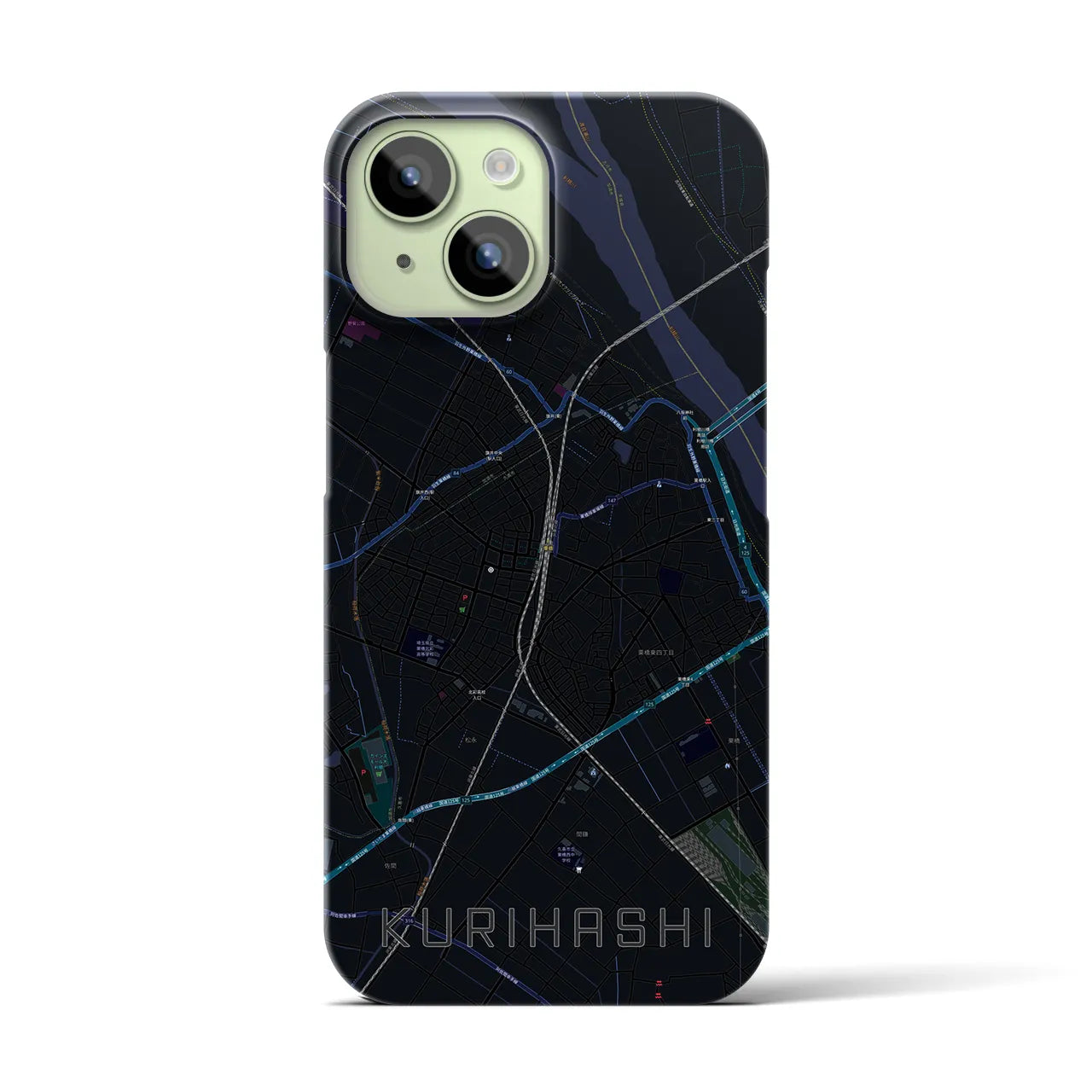 【栗橋(埼玉県)】地図柄iPhoneケース(バックカバータイプ)
