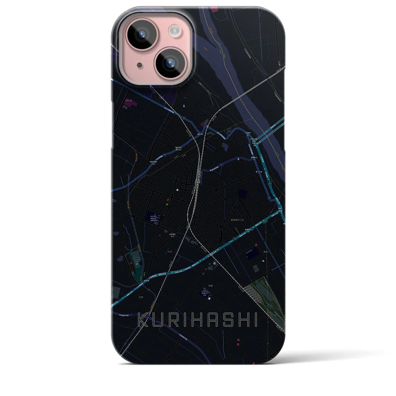 【栗橋(埼玉県)】地図柄iPhoneケース(バックカバータイプ)