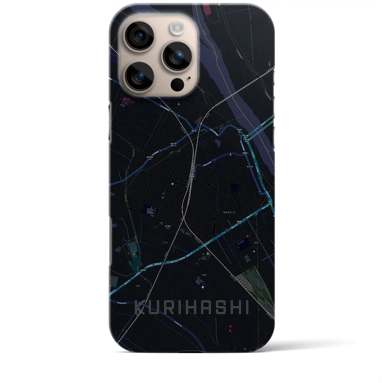 【栗橋(埼玉県)】地図柄iPhoneケース(バックカバータイプ)
