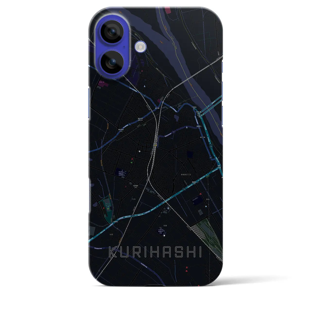 【栗橋(埼玉県)】地図柄iPhoneケース(バックカバータイプ)