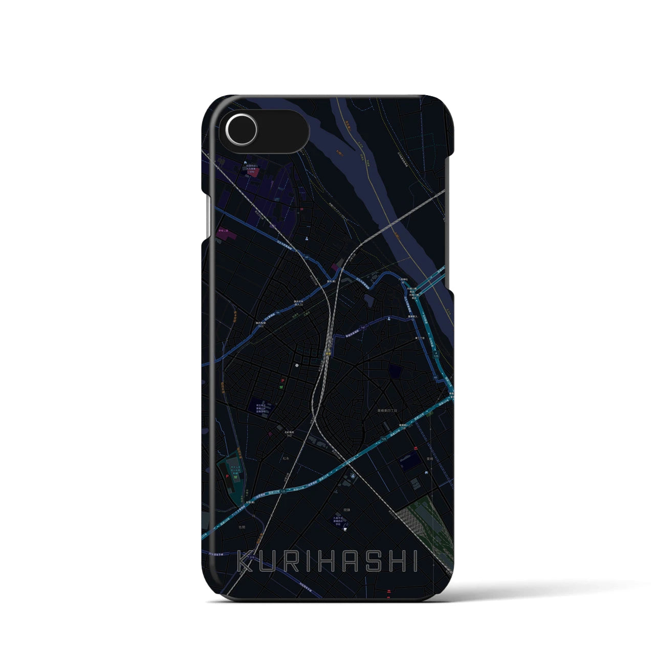 【栗橋(埼玉県)】地図柄iPhoneケース(バックカバータイプ)