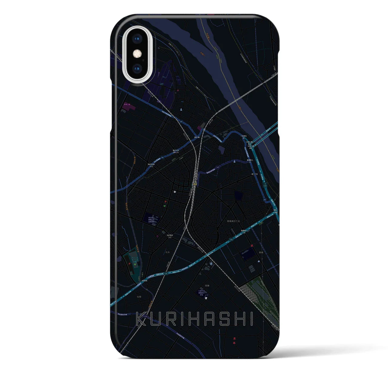 【栗橋(埼玉県)】地図柄iPhoneケース(バックカバータイプ)