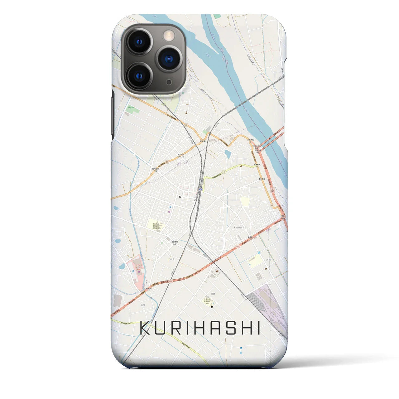 【栗橋(埼玉県)】地図柄iPhoneケース(バックカバータイプ)