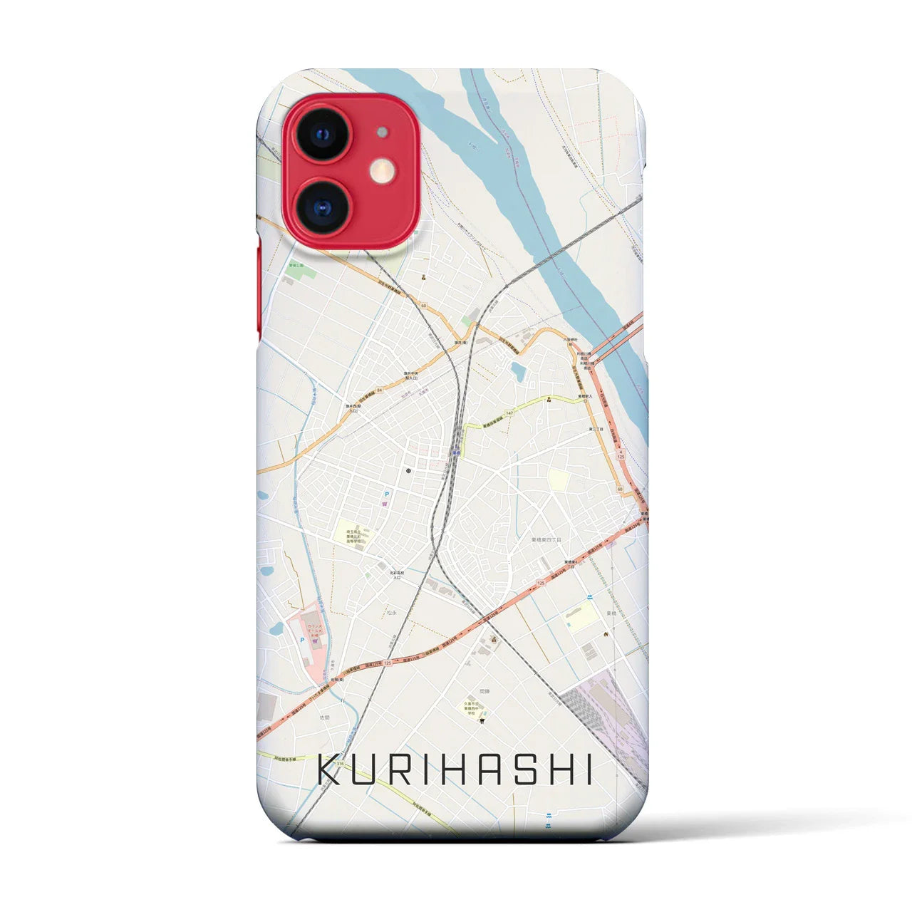 【栗橋(埼玉県)】地図柄iPhoneケース(バックカバータイプ)