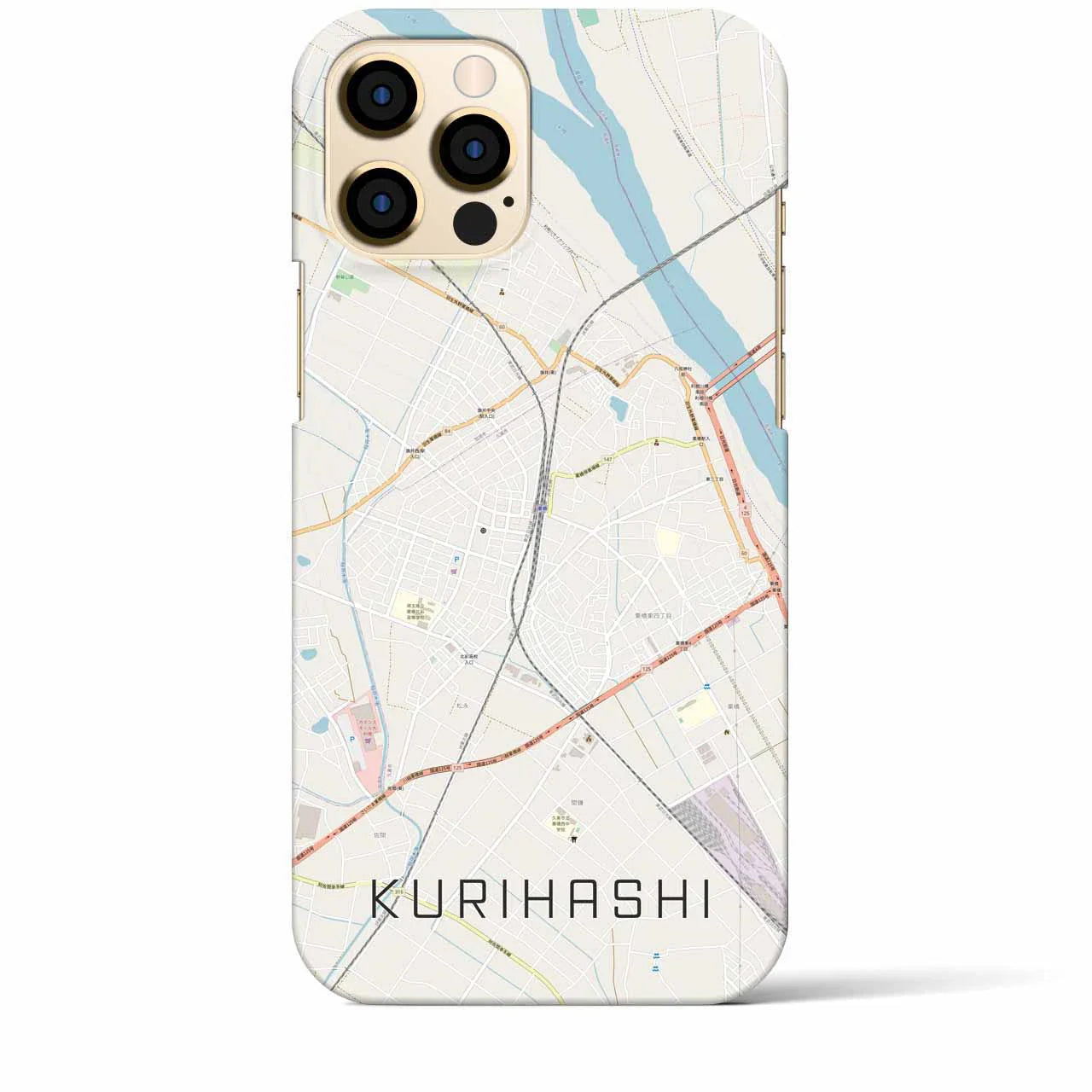 【栗橋(埼玉県)】地図柄iPhoneケース(バックカバータイプ)