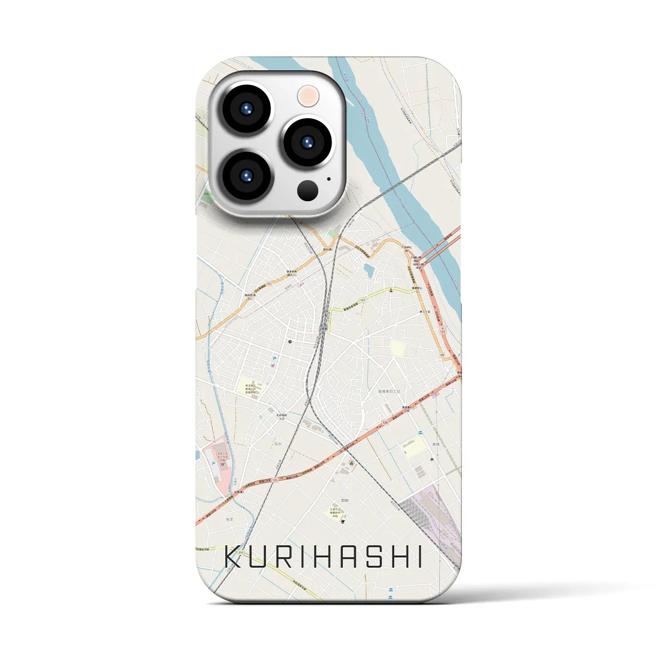 【栗橋(埼玉県)】地図柄iPhoneケース(バックカバータイプ)