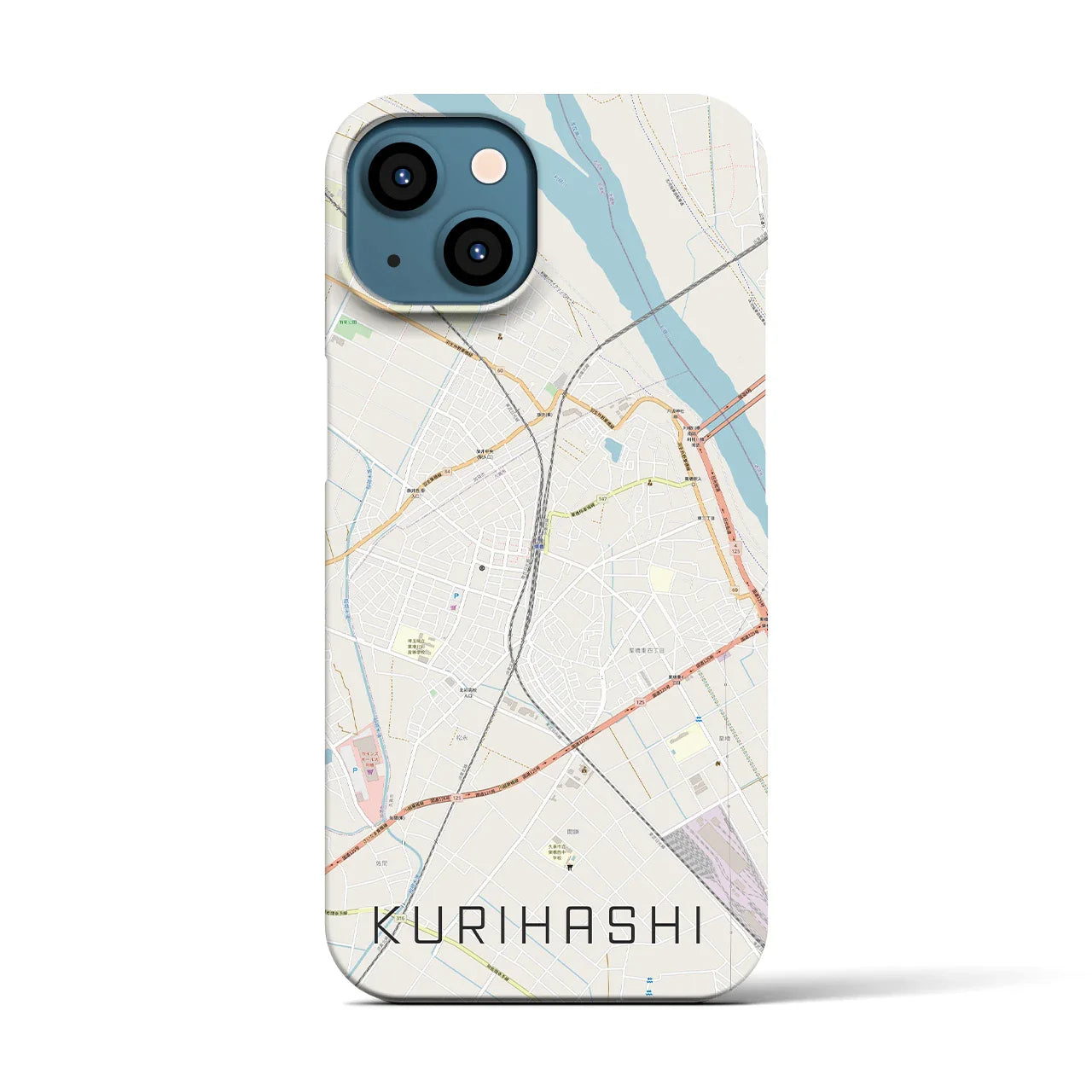 【栗橋(埼玉県)】地図柄iPhoneケース(バックカバータイプ)