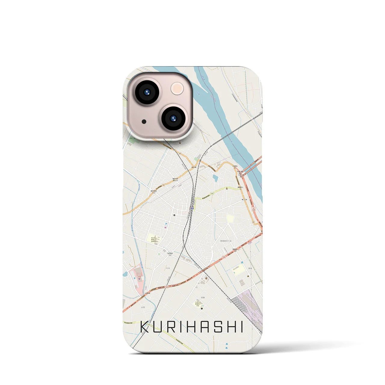 【栗橋(埼玉県)】地図柄iPhoneケース(バックカバータイプ)