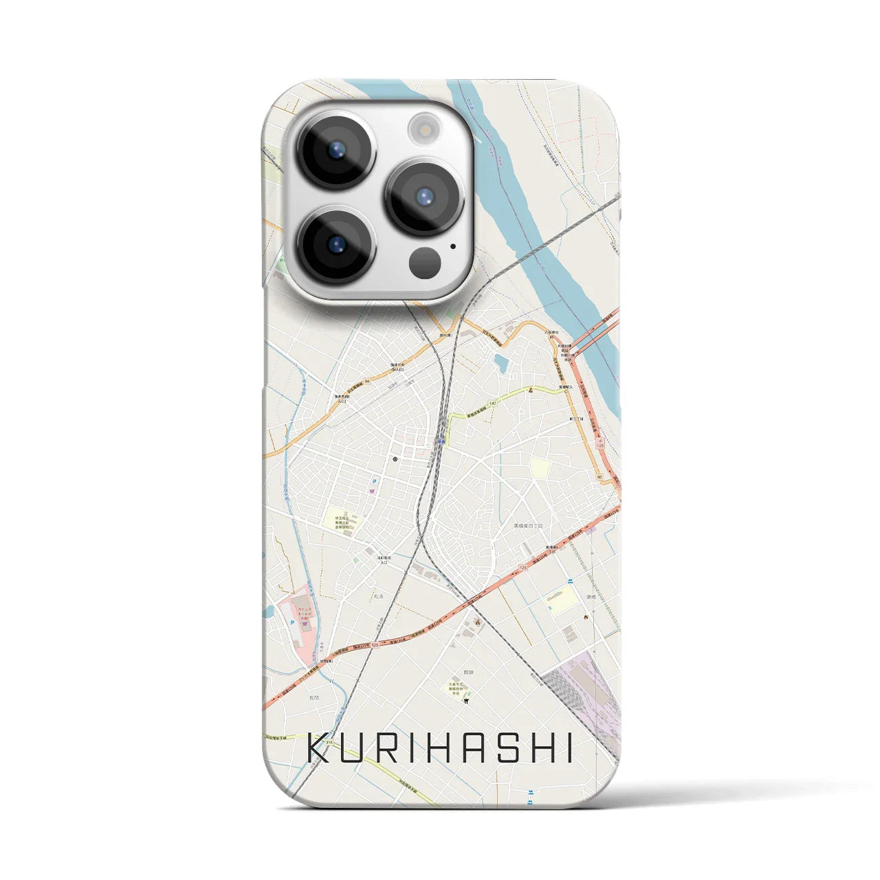 【栗橋(埼玉県)】地図柄iPhoneケース(バックカバータイプ)