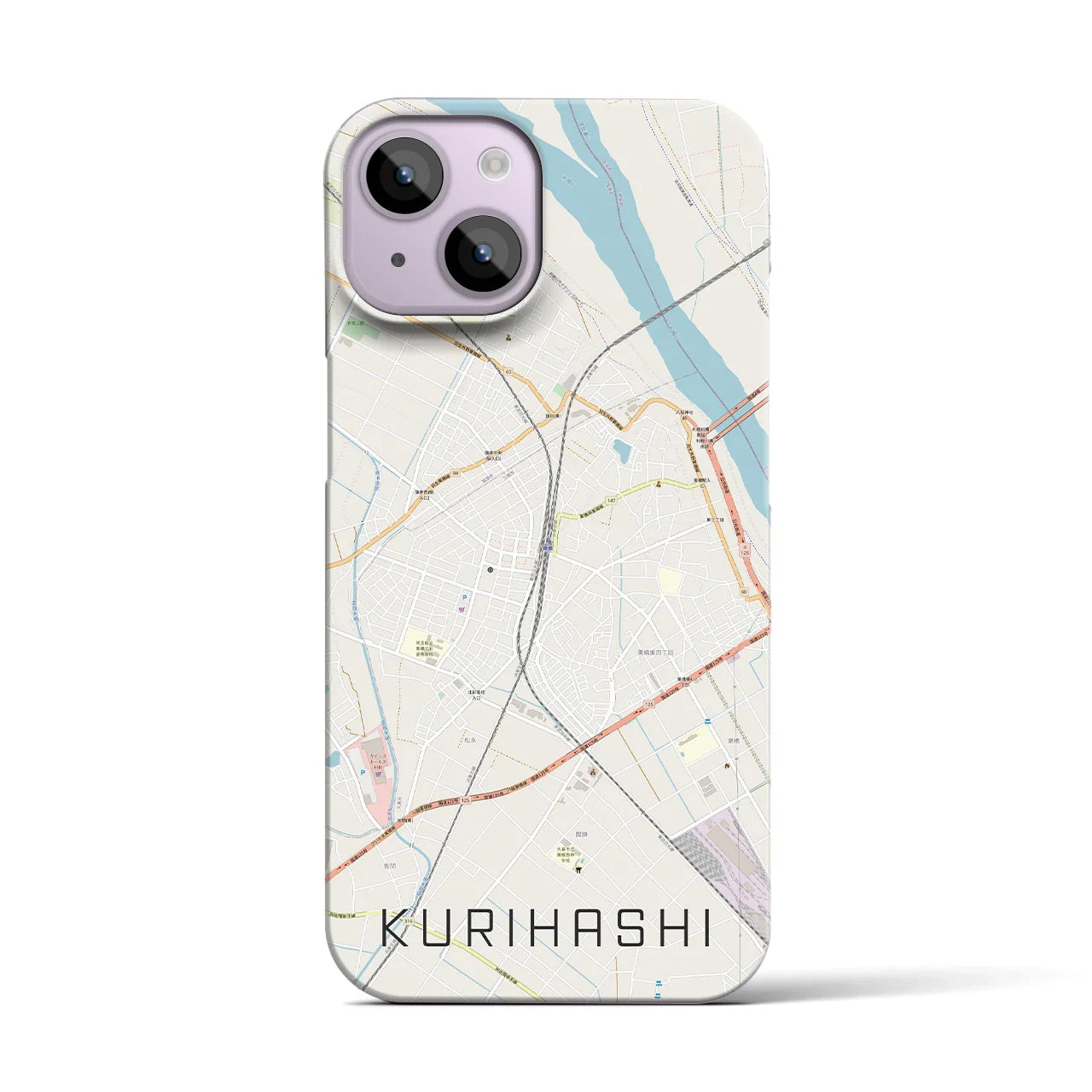 【栗橋(埼玉県)】地図柄iPhoneケース(バックカバータイプ)