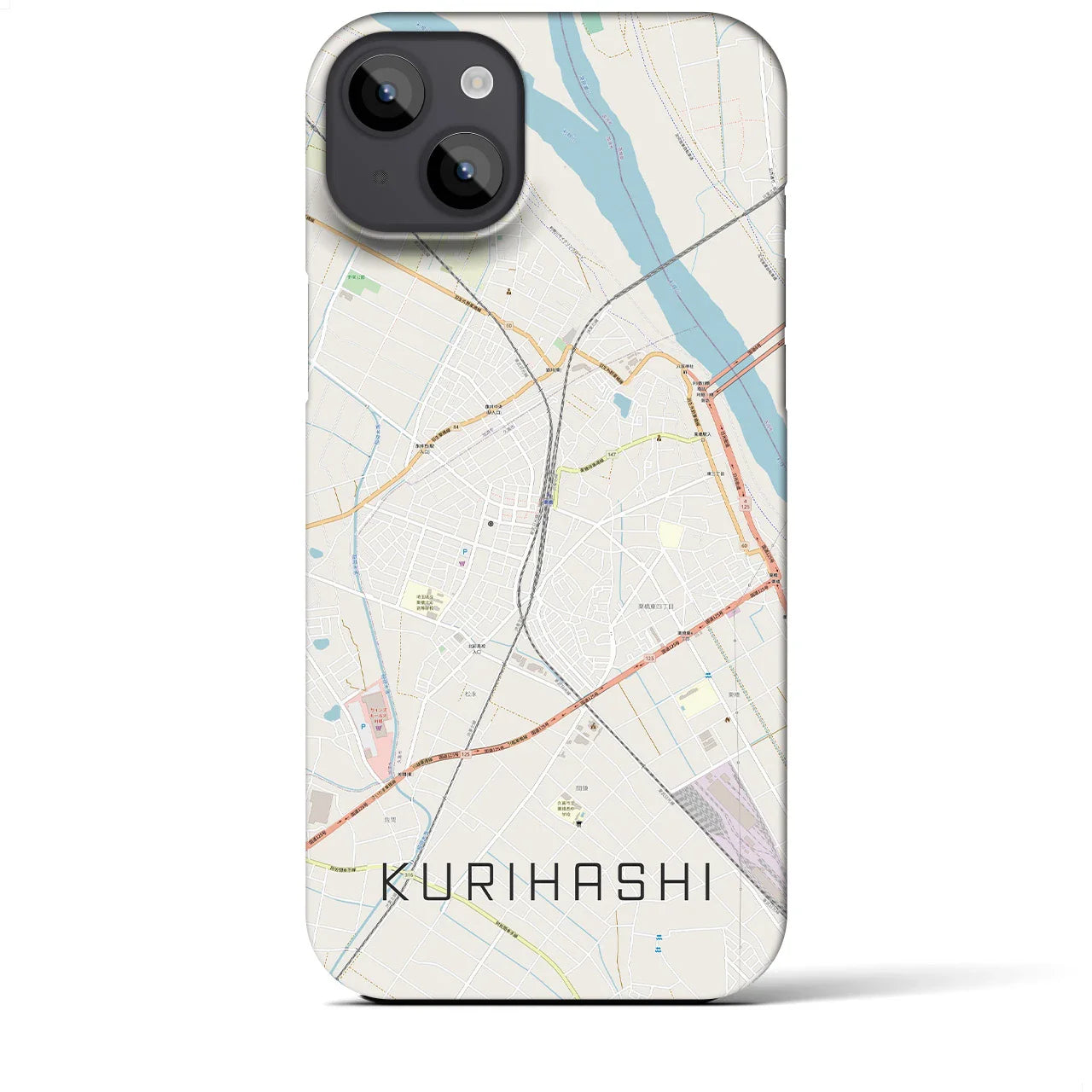 【栗橋(埼玉県)】地図柄iPhoneケース(バックカバータイプ)