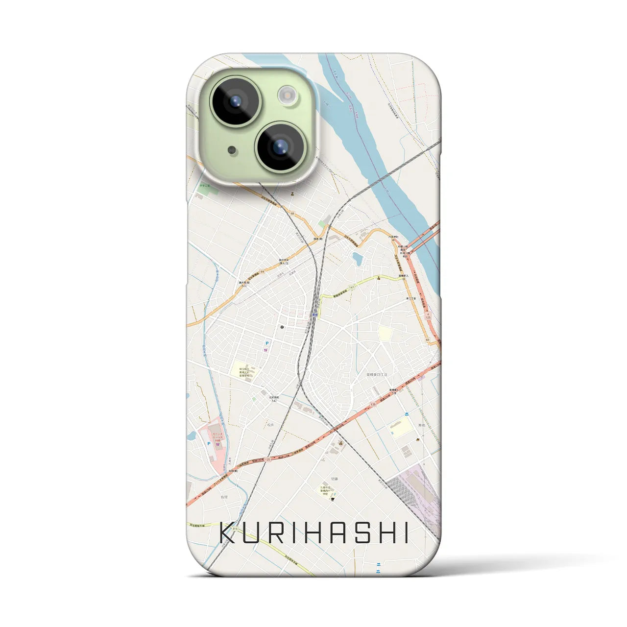 【栗橋(埼玉県)】地図柄iPhoneケース(バックカバータイプ)