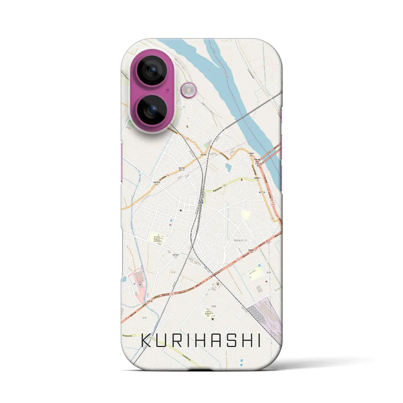 【栗橋(埼玉県)】地図柄iPhoneケース(バックカバータイプ)