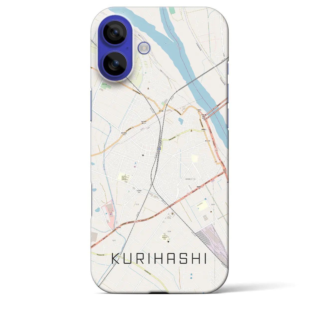 【栗橋(埼玉県)】地図柄iPhoneケース(バックカバータイプ)ナチュラル・iPhone 16 Pro Max 用