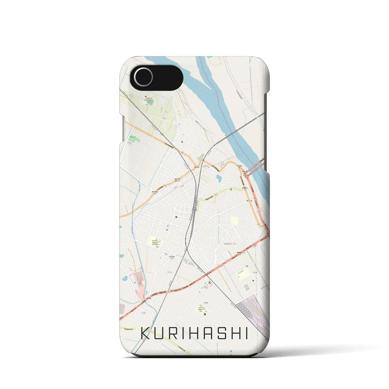 【栗橋(埼玉県)】地図柄iPhoneケース(バックカバータイプ)