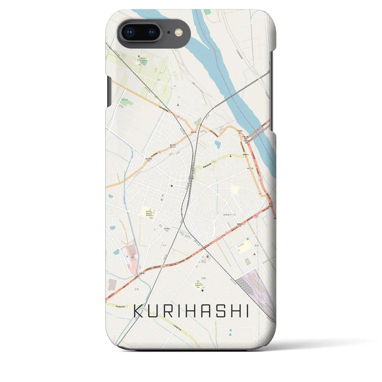 【栗橋(埼玉県)】地図柄iPhoneケース(バックカバータイプ)