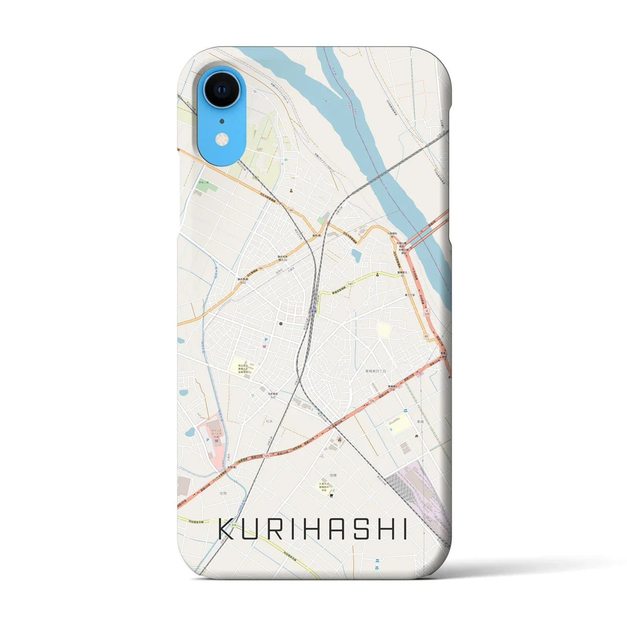 【栗橋(埼玉県)】地図柄iPhoneケース(バックカバータイプ)