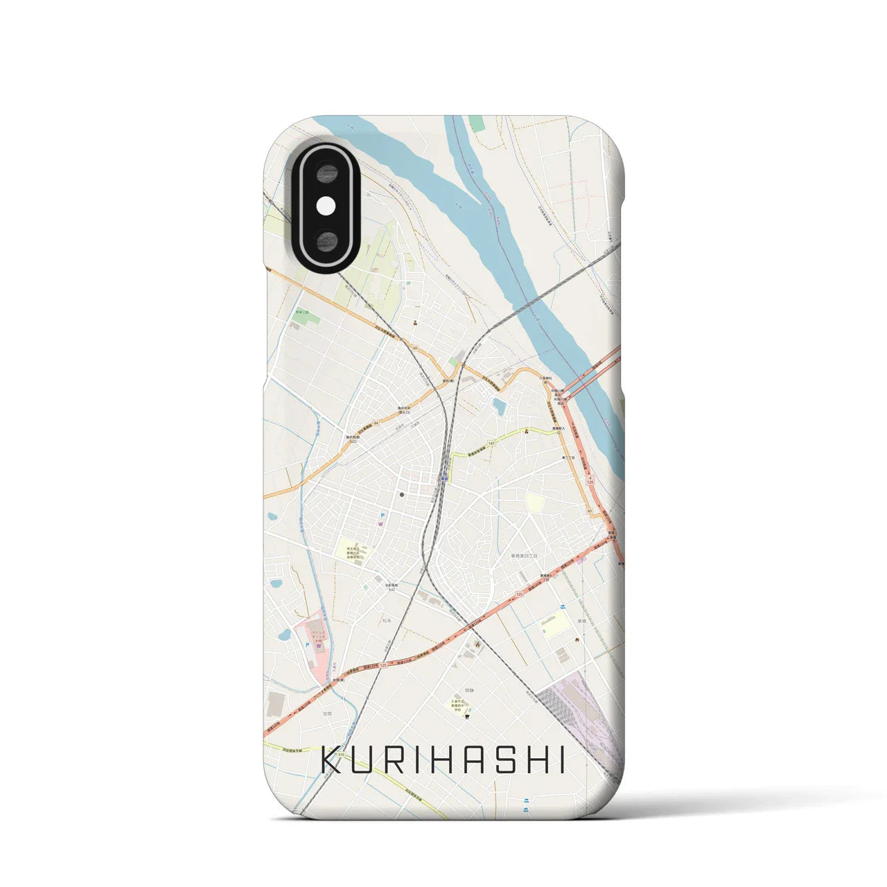【栗橋(埼玉県)】地図柄iPhoneケース(バックカバータイプ)