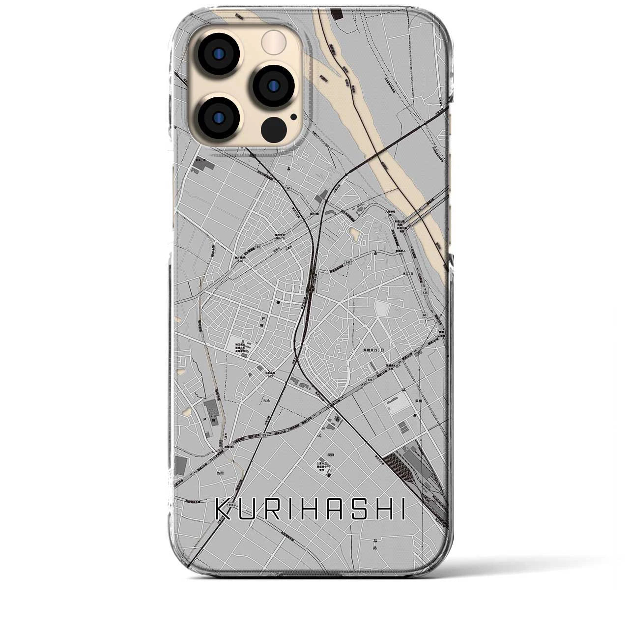 【栗橋(埼玉県)】地図柄iPhoneケース(クリアタイプ)