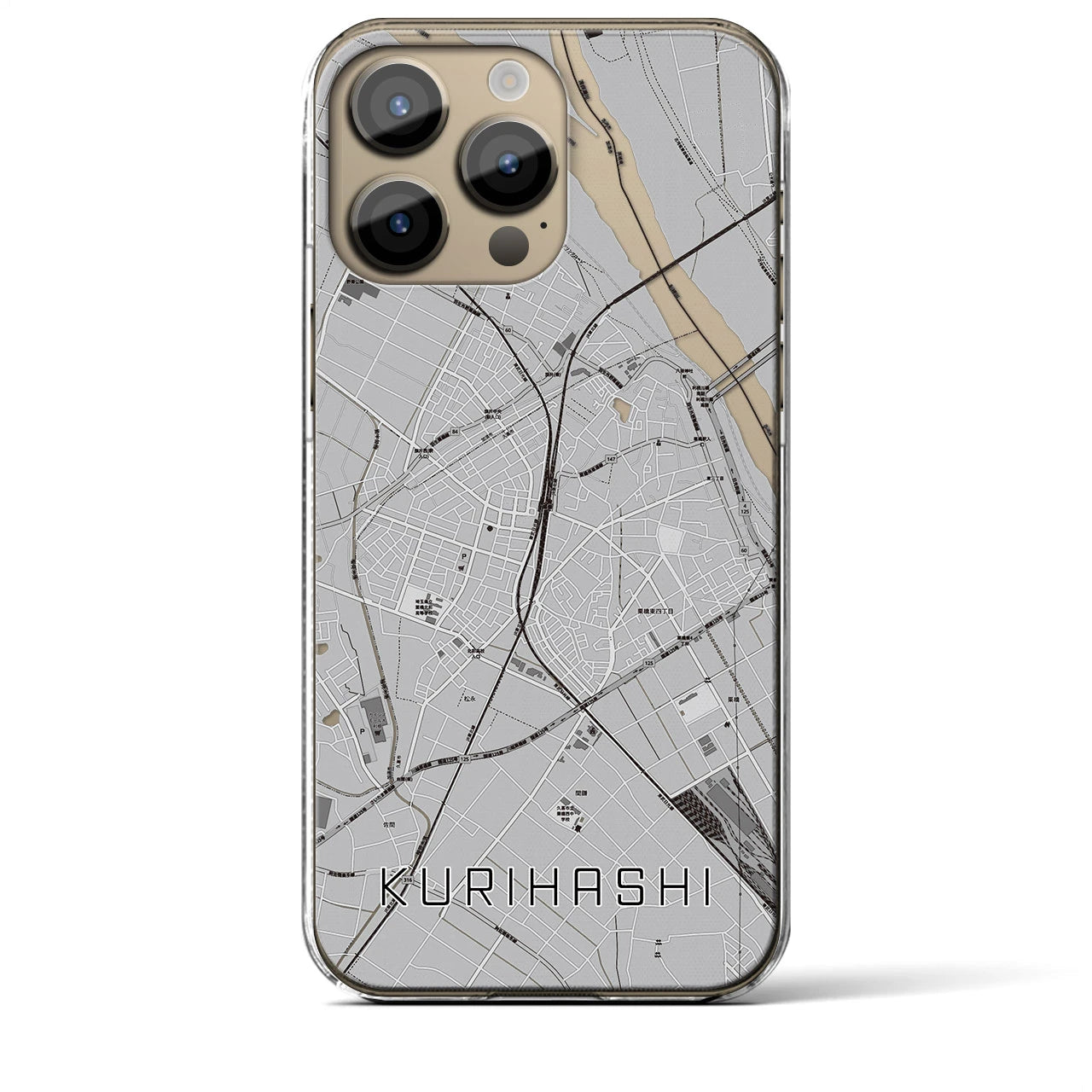 【栗橋(埼玉県)】地図柄iPhoneケース(クリアタイプ)