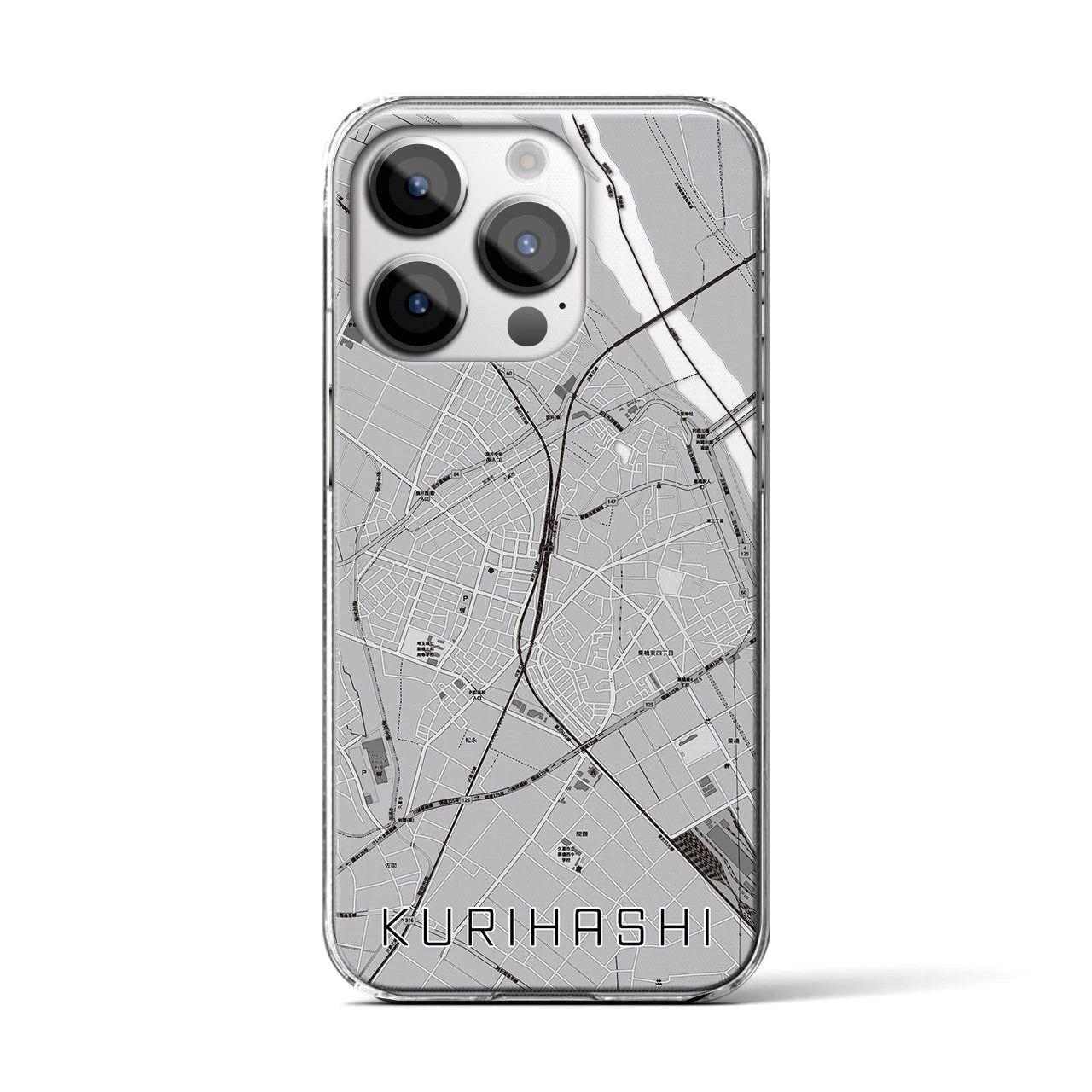 【栗橋(埼玉県)】地図柄iPhoneケース(クリアタイプ)