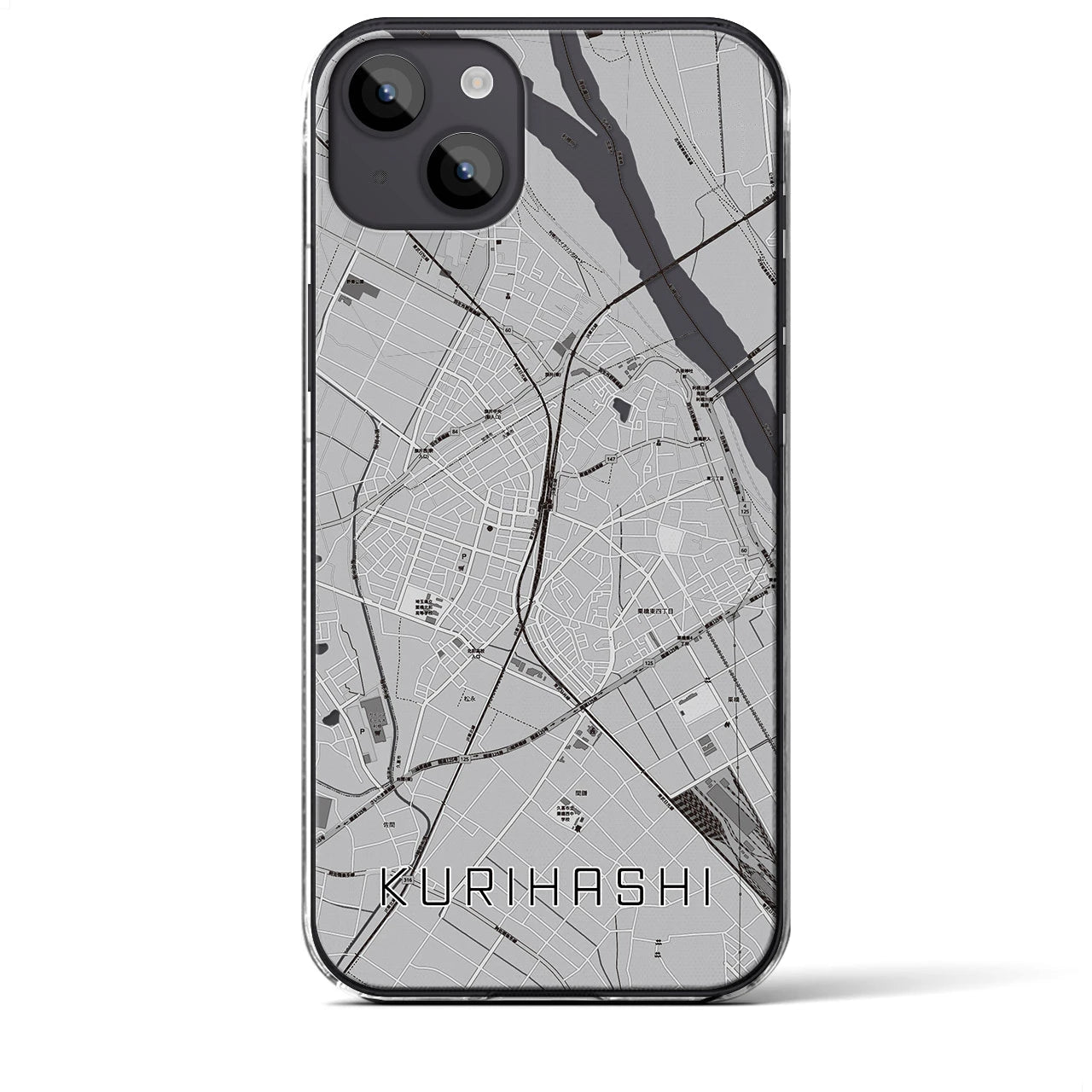 【栗橋(埼玉県)】地図柄iPhoneケース(クリアタイプ)