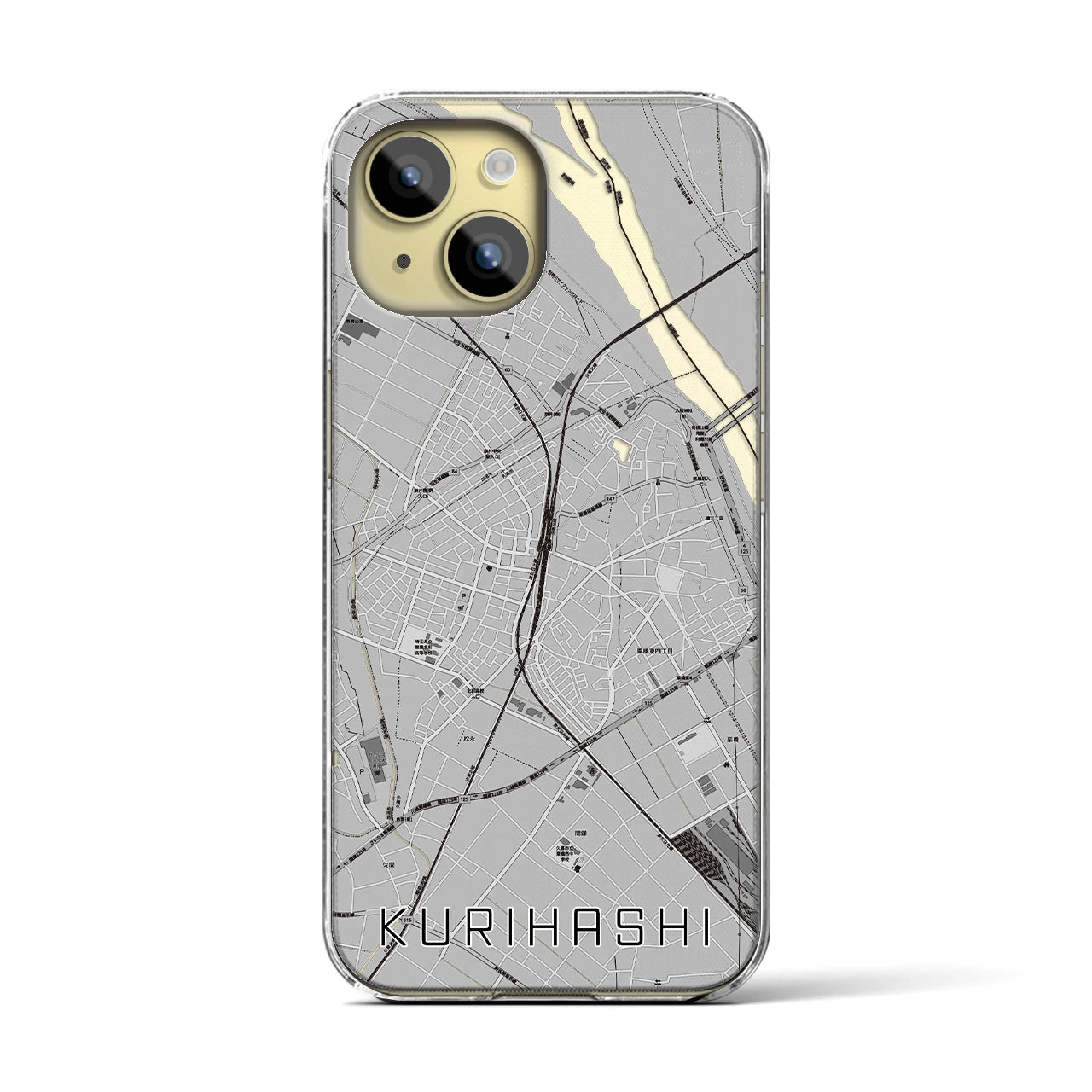 【栗橋(埼玉県)】地図柄iPhoneケース(クリアタイプ)