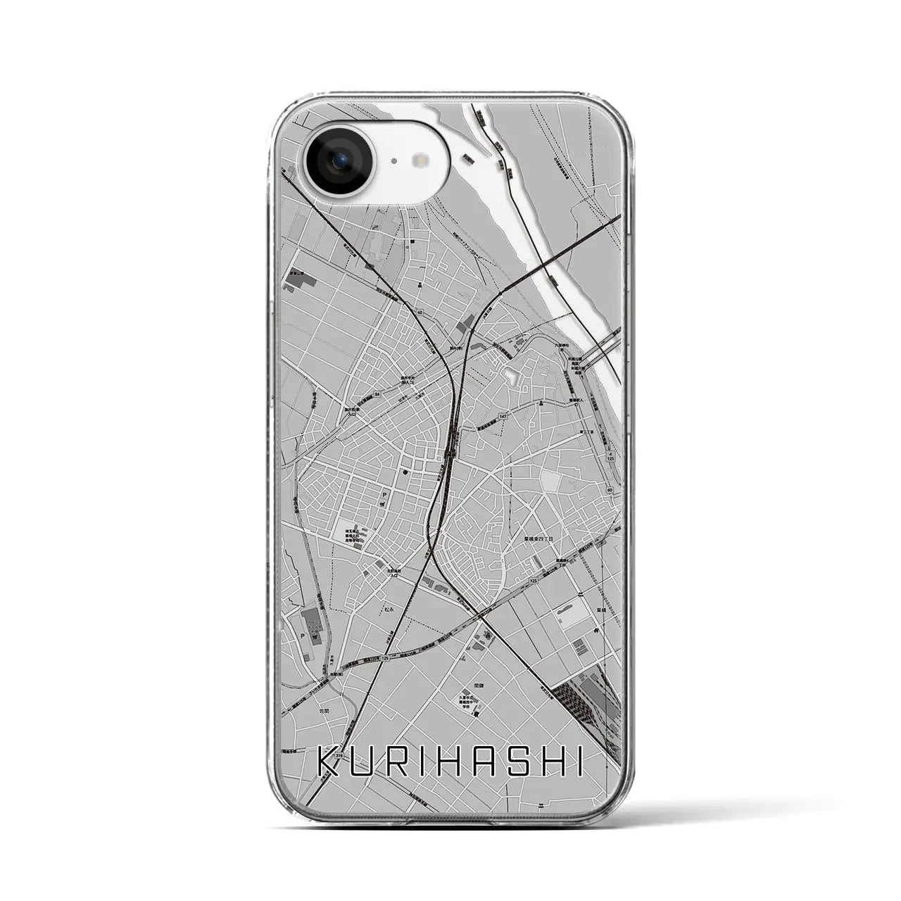 【栗橋(埼玉県)】地図柄iPhoneケース(クリアタイプ)