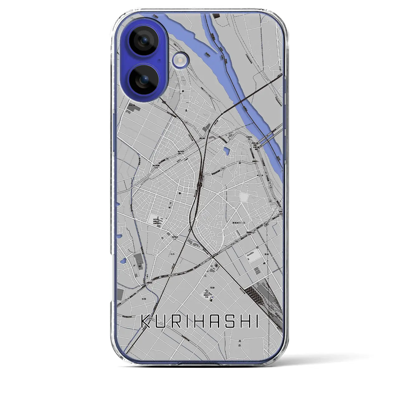 【栗橋(埼玉県)】地図柄iPhoneケース(クリアタイプ)