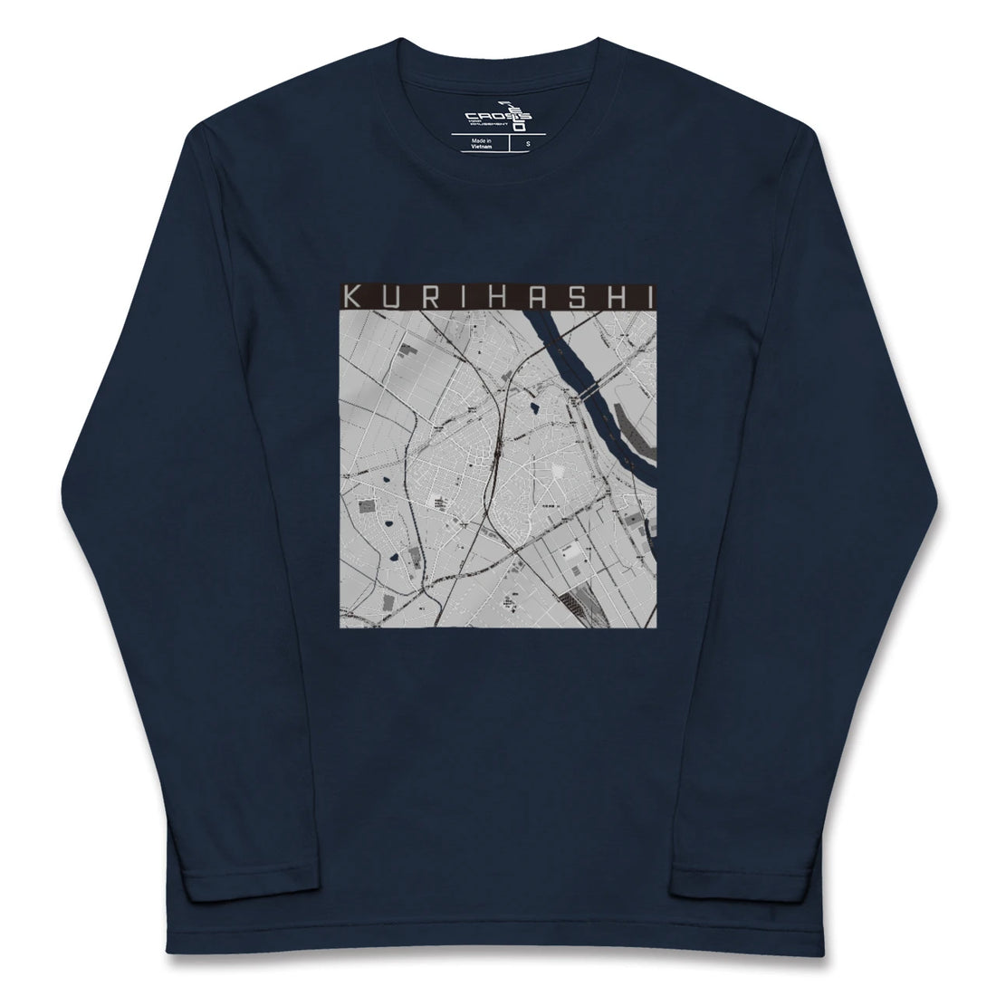 【栗橋(埼玉県)】地図柄ロングスリーブTシャツ
