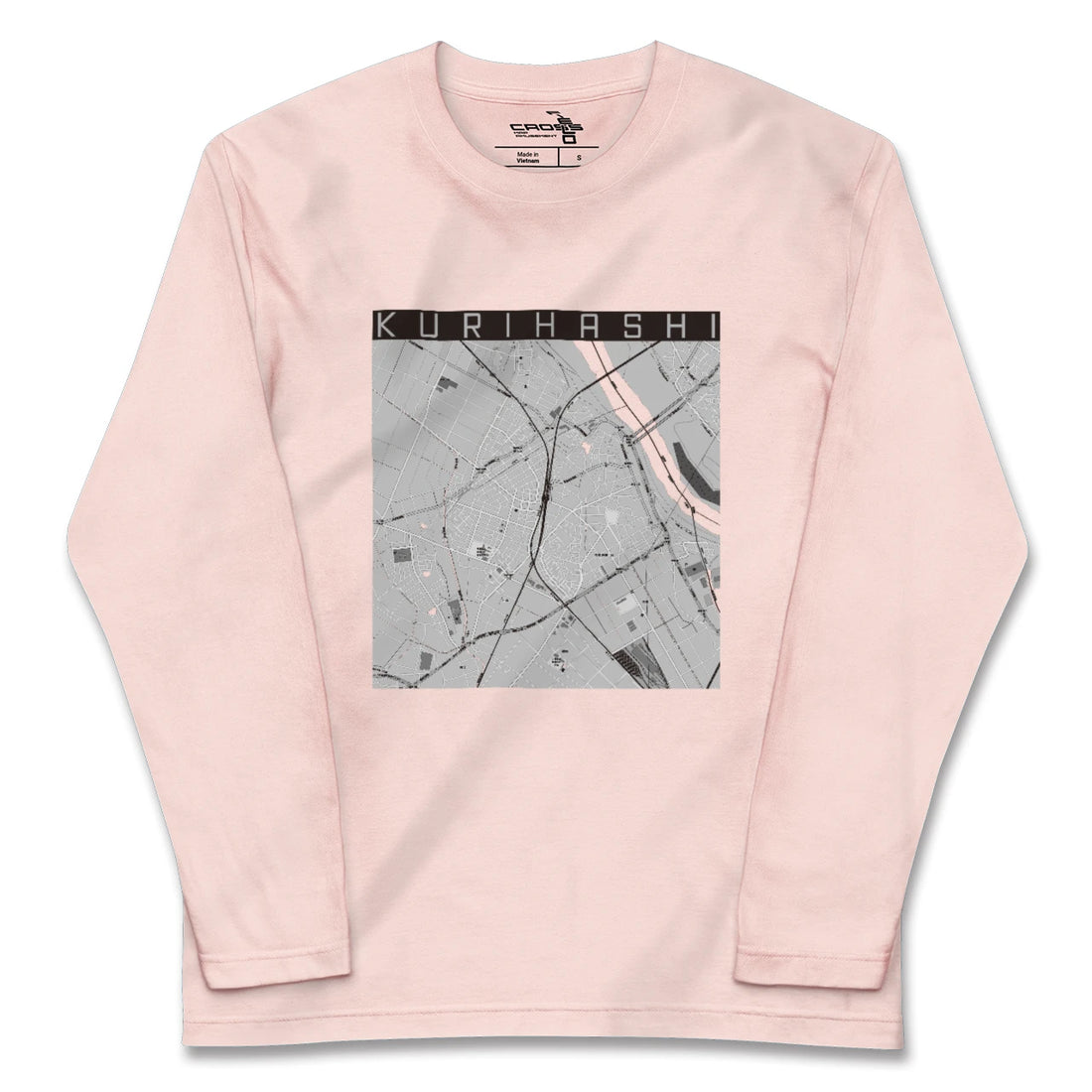【栗橋(埼玉県)】地図柄ロングスリーブTシャツ