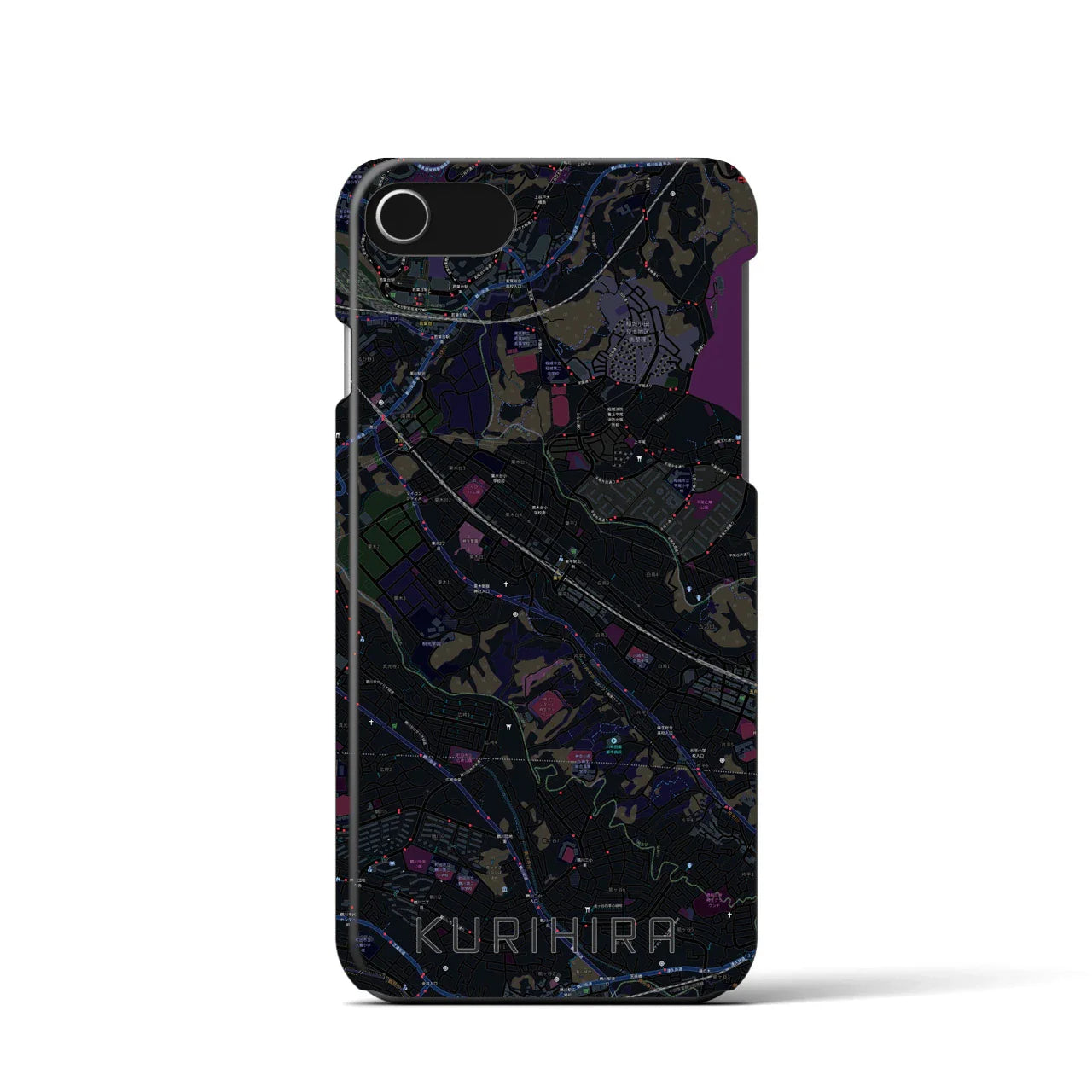 【栗平(神奈川県)】地図柄iPhoneケース(バックカバータイプ)
