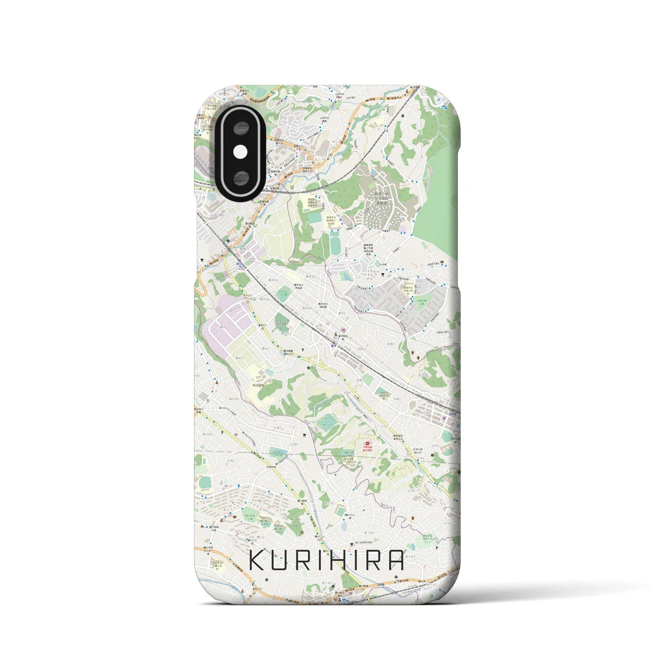 【栗平(神奈川県)】地図柄iPhoneケース(バックカバータイプ)