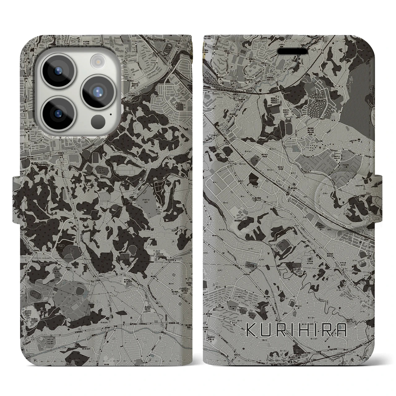 【栗平(神奈川県)】地図柄iPhoneケース(手帳タイプ)