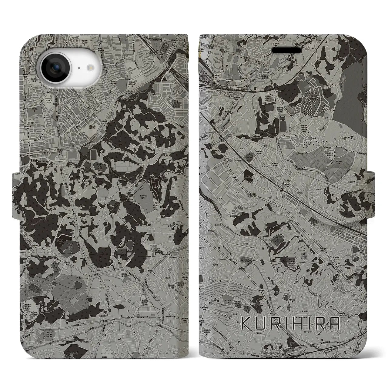 【栗平(神奈川県)】地図柄iPhoneケース(手帳タイプ)