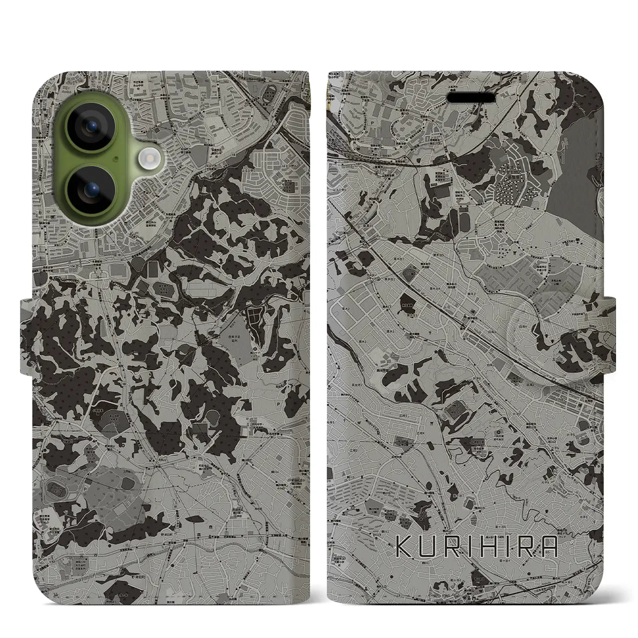 【栗平(神奈川県)】地図柄iPhoneケース(手帳タイプ)