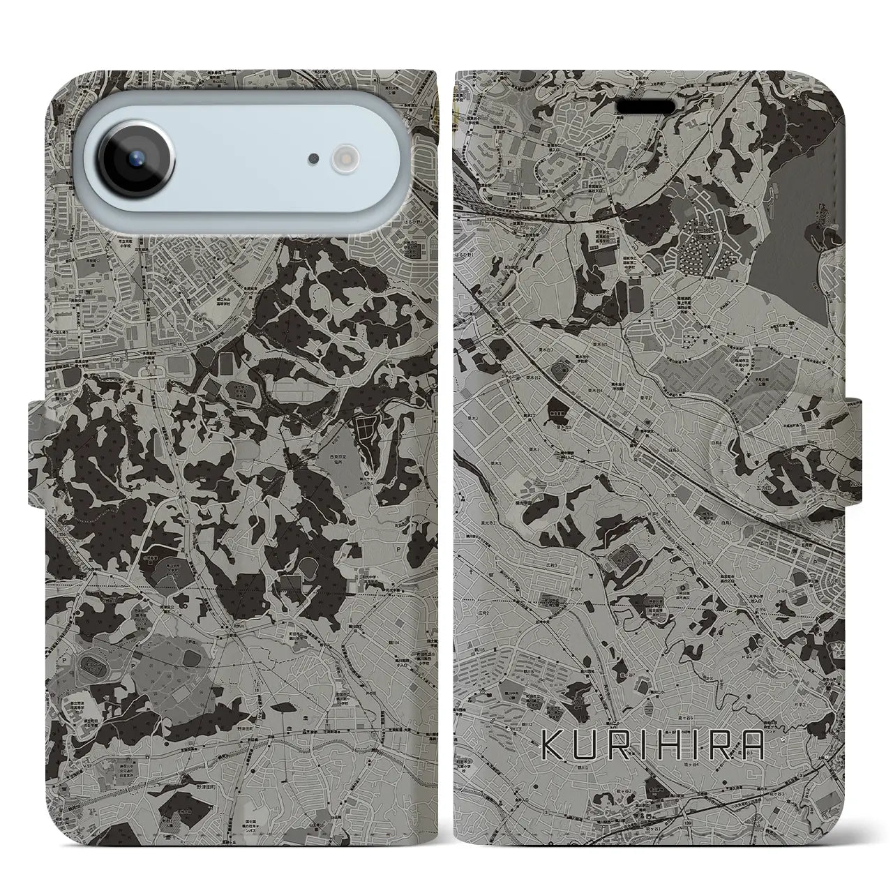 【栗平(神奈川県)】地図柄iPhoneケース(手帳タイプ)