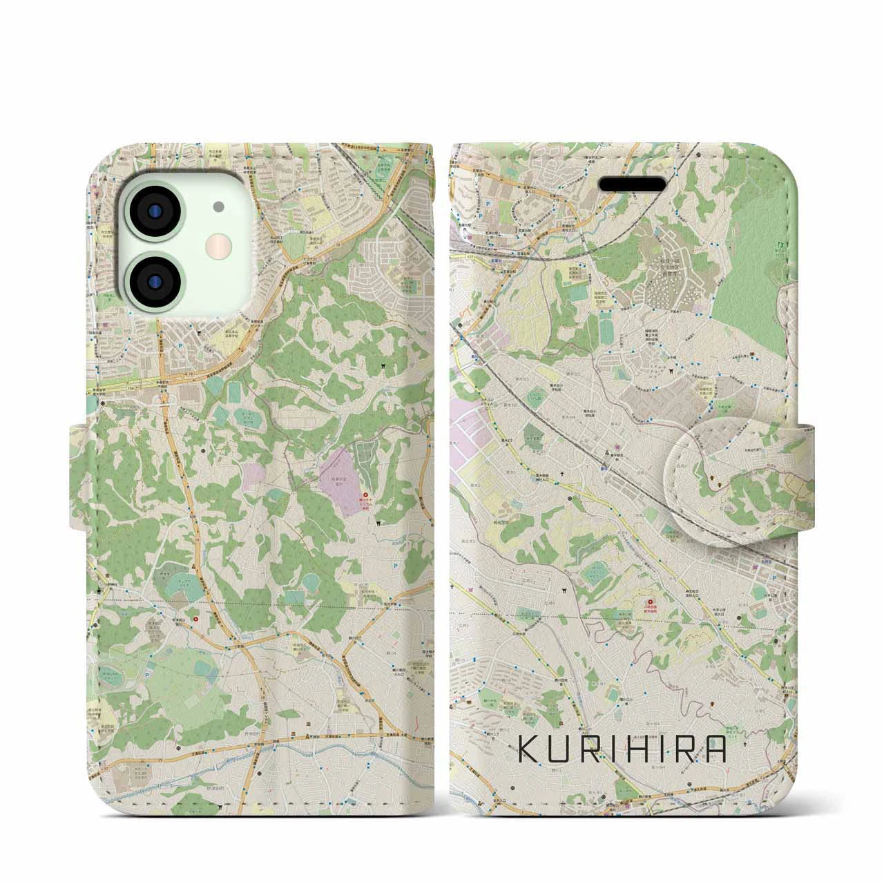 【栗平(神奈川県)】地図柄iPhoneケース(手帳タイプ)
