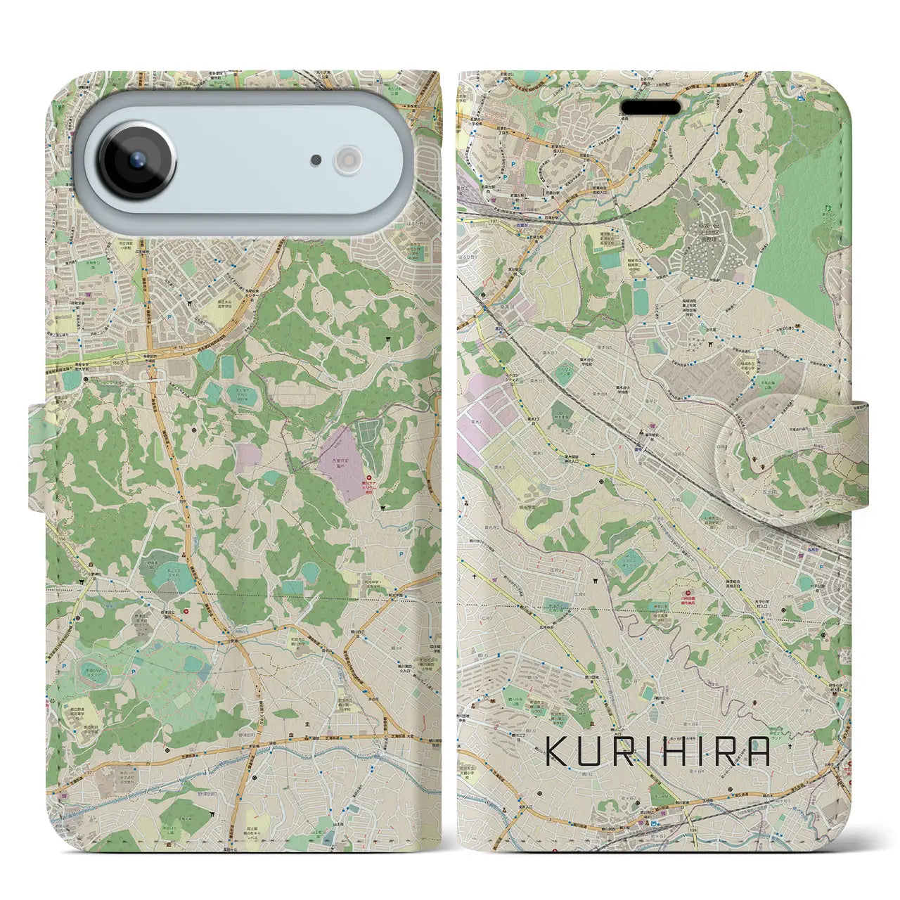 【栗平(神奈川県)】地図柄iPhoneケース(手帳タイプ)
