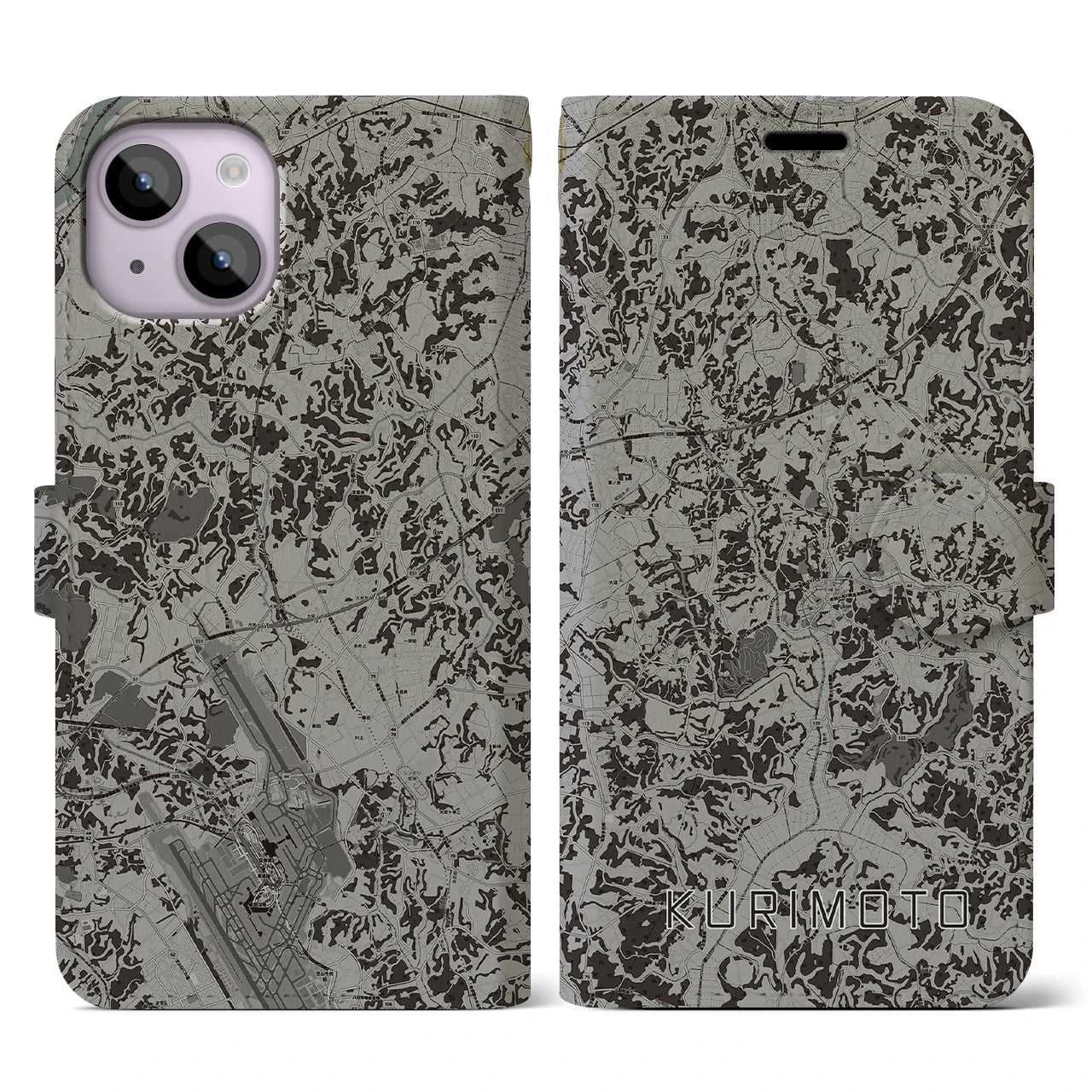 【栗源(千葉県)】地図柄iPhoneケース(手帳タイプ)