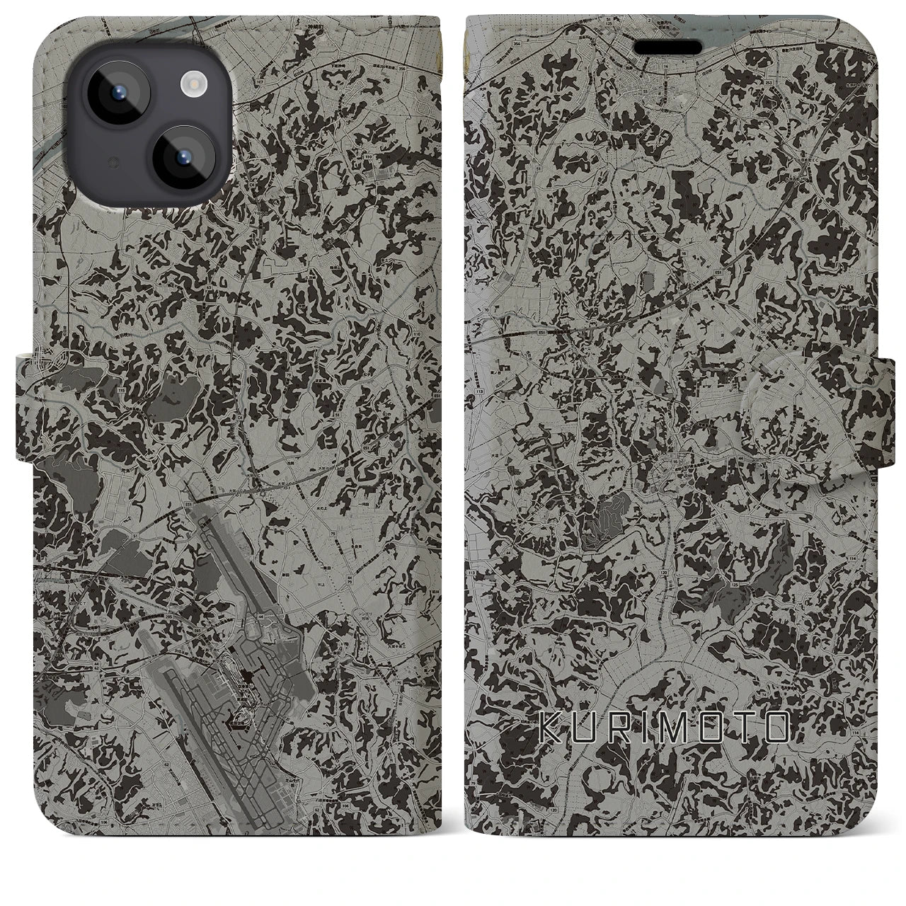 【栗源(千葉県)】地図柄iPhoneケース(手帳タイプ)