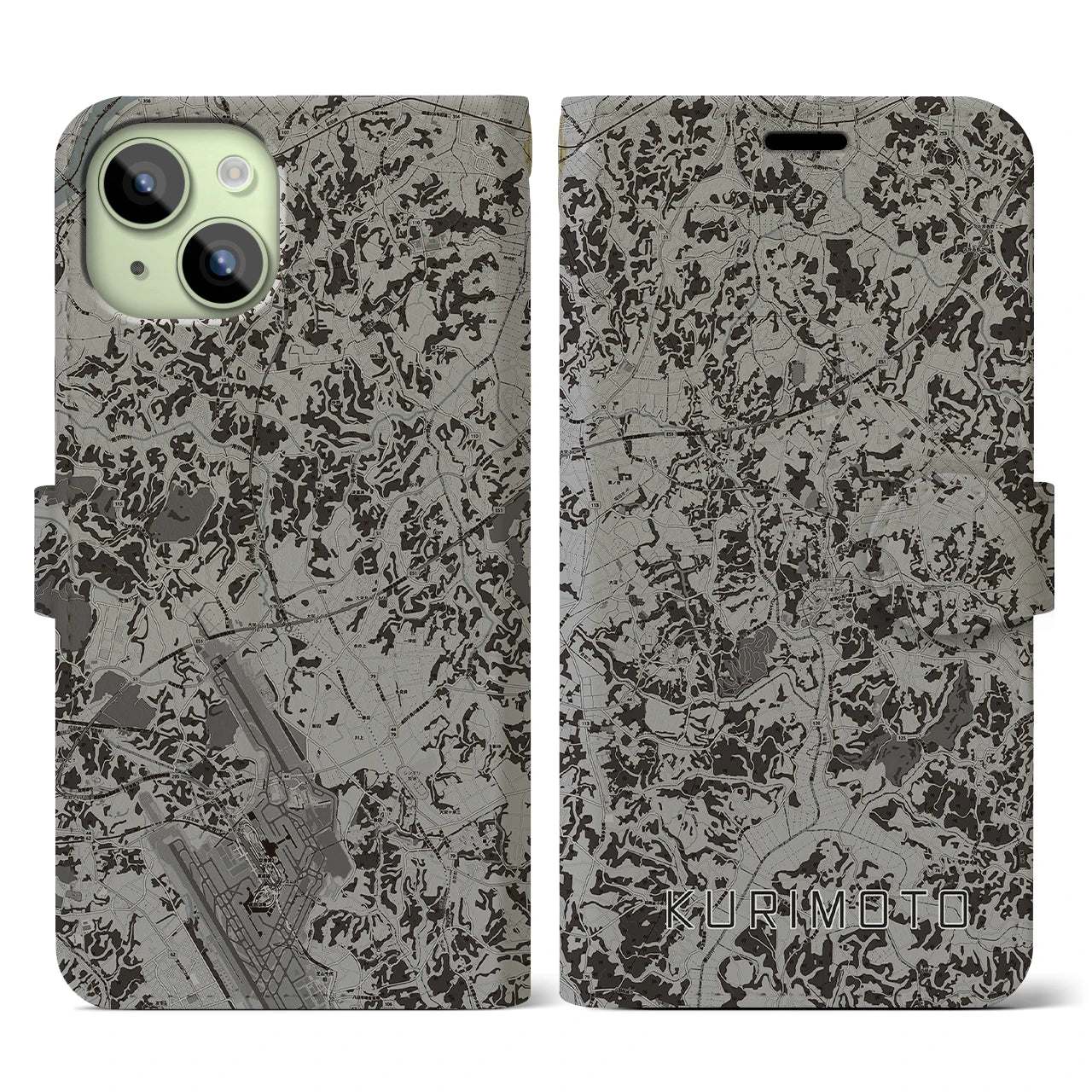 【栗源(千葉県)】地図柄iPhoneケース(手帳タイプ)