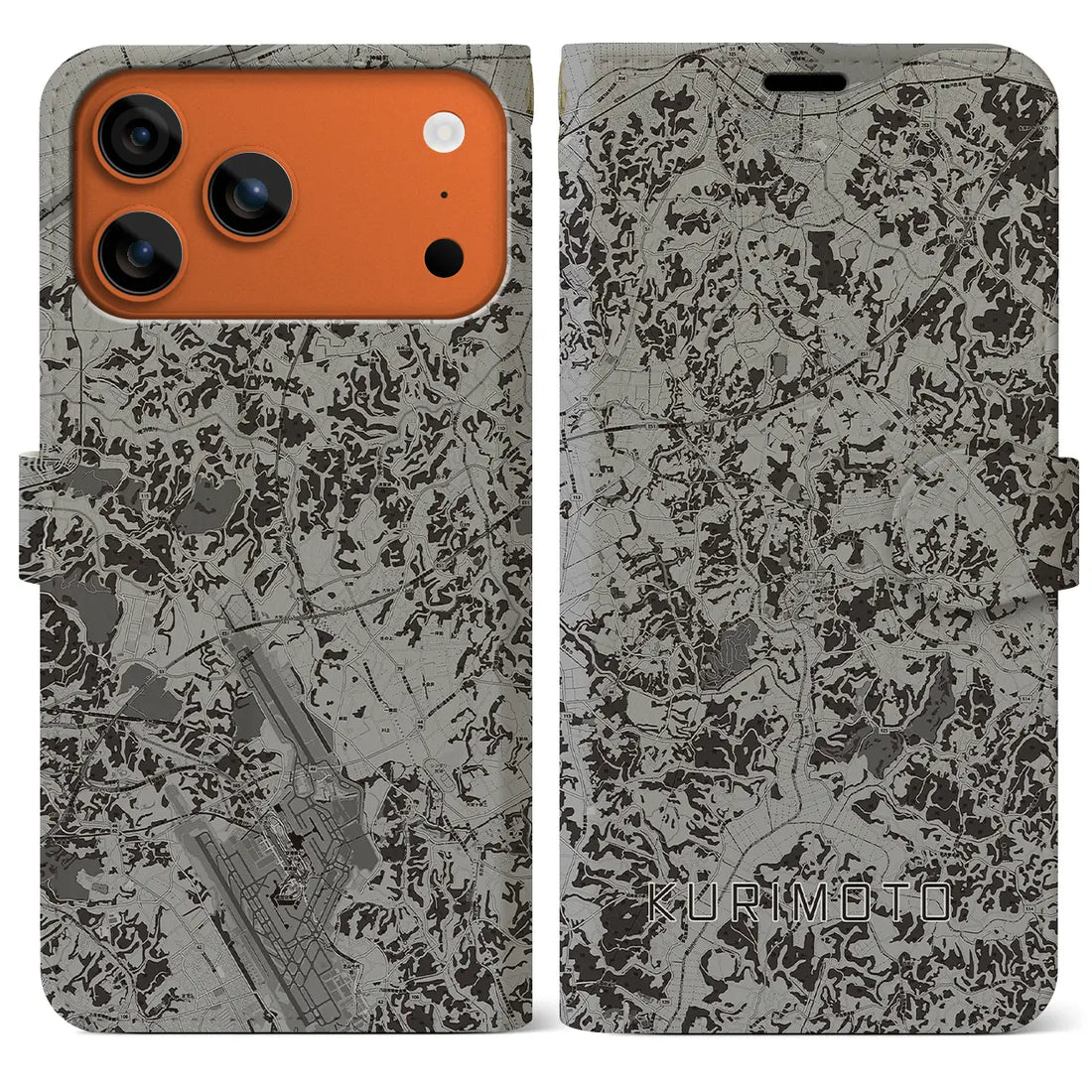 【栗源(千葉県)】地図柄iPhoneケース(手帳タイプ)