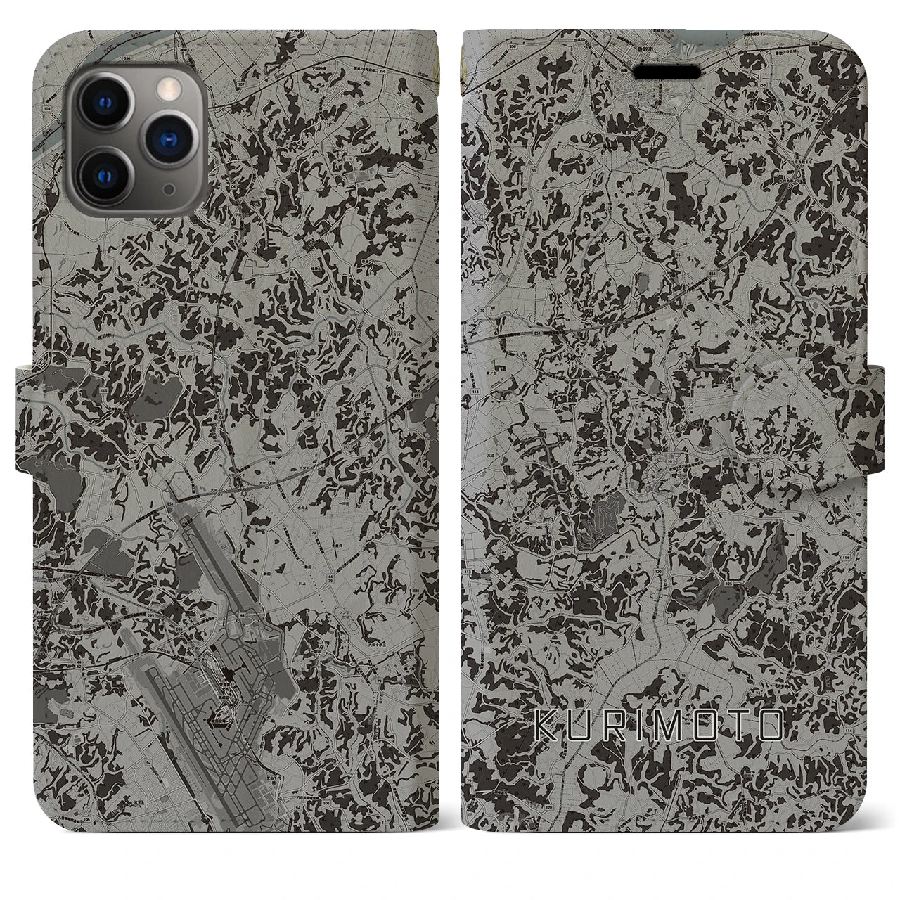 【栗源(千葉県)】地図柄iPhoneケース(手帳タイプ)