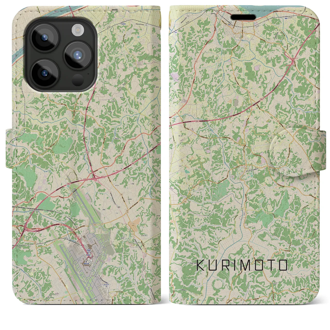 【栗源(千葉県)】地図柄iPhoneケース(手帳タイプ)