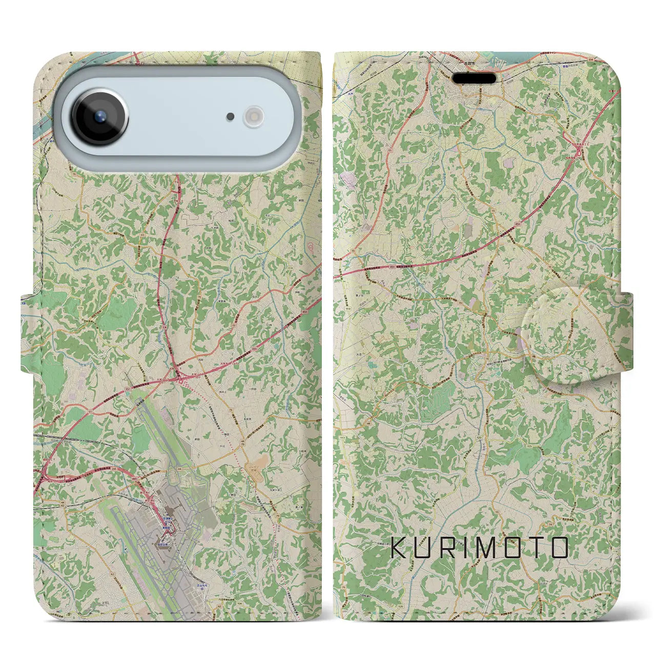 【栗源(千葉県)】地図柄iPhoneケース(手帳タイプ)