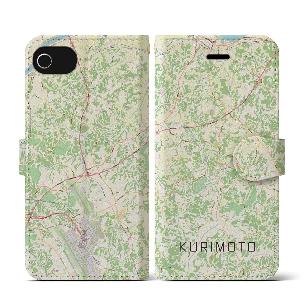 【栗源(千葉県)】地図柄iPhoneケース(手帳タイプ)