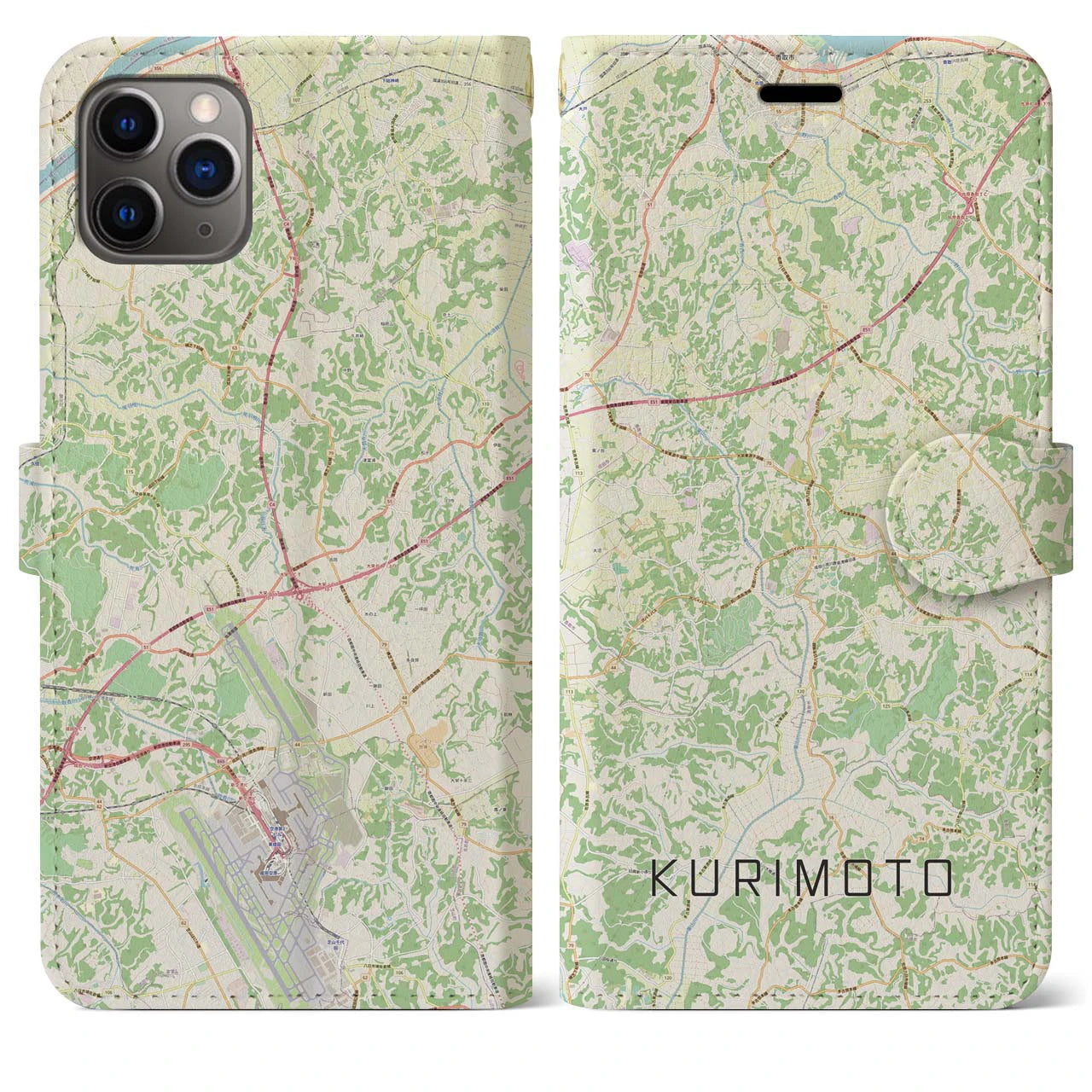 【栗源(千葉県)】地図柄iPhoneケース(手帳タイプ)