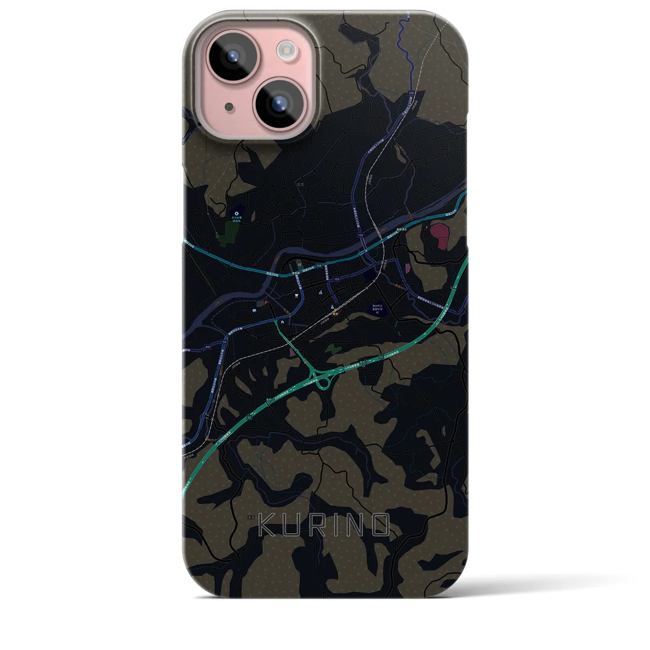 【栗野(鹿児島県)】地図柄iPhoneケース(バックカバータイプ)