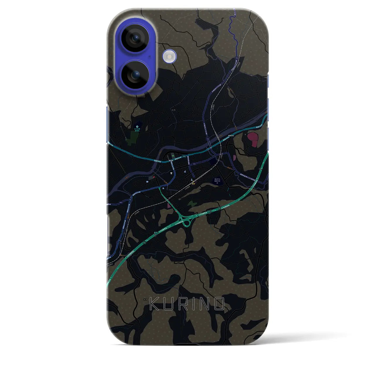 【栗野(鹿児島県)】地図柄iPhoneケース(バックカバータイプ)